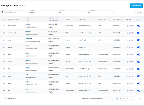 Nexys mortgage CRM, manage accounts and borrower records